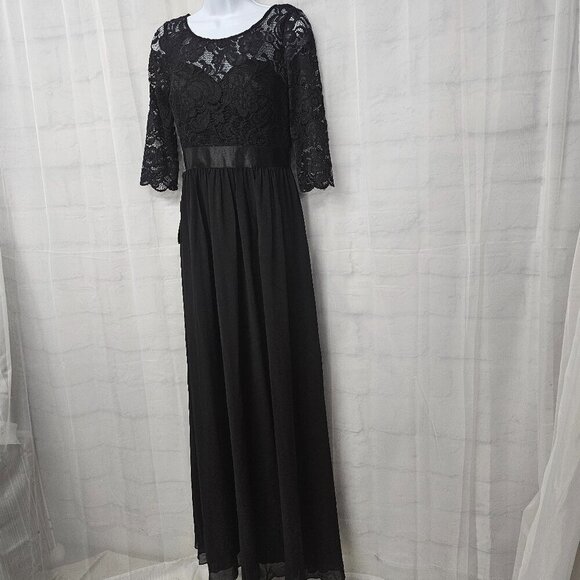 Ever Pretty Dress Black Lace Fairy Goth Whimsygoth Maxi 6 NWT - Picture 6 of 15